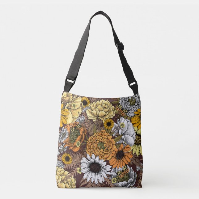 Sac Ajustable Bouquet de fleurs - roses, pivoines, marguerites e (Devant)