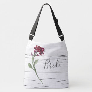 Sac Ajustable Bourgogne Floral Elégant Rustique Aquarelle Mariée