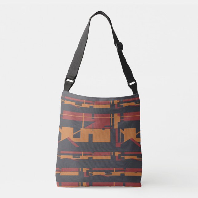 Sac Ajustable Bourgogne Orange Noir Sud-Ouest Résumé Conception (Devant)