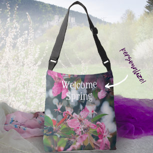 Sac Ajustable Branche d'arbre de prune avec fleurs roses