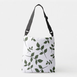 Sac Ajustable Branches de feuillage avec Feuilles verts en blanc