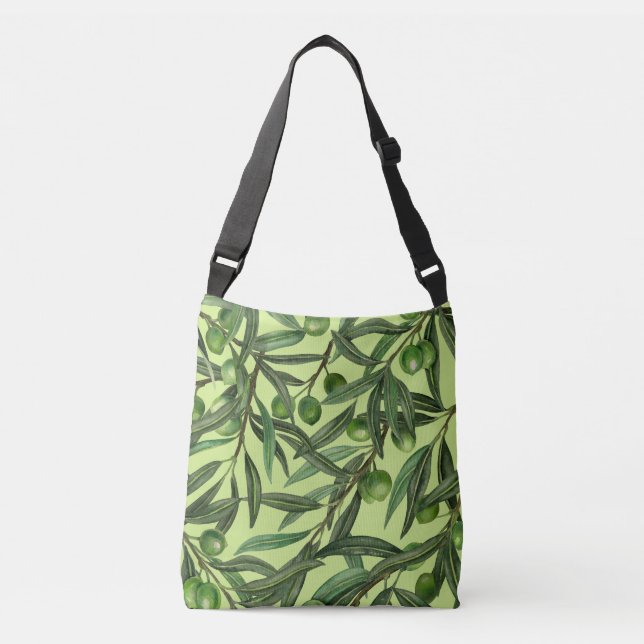 Sac Ajustable Branches d'olive sur le vert miel (Devant)