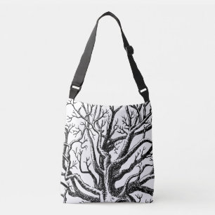 Sac Ajustable Branches rustiques Abstraites en noir et blanc