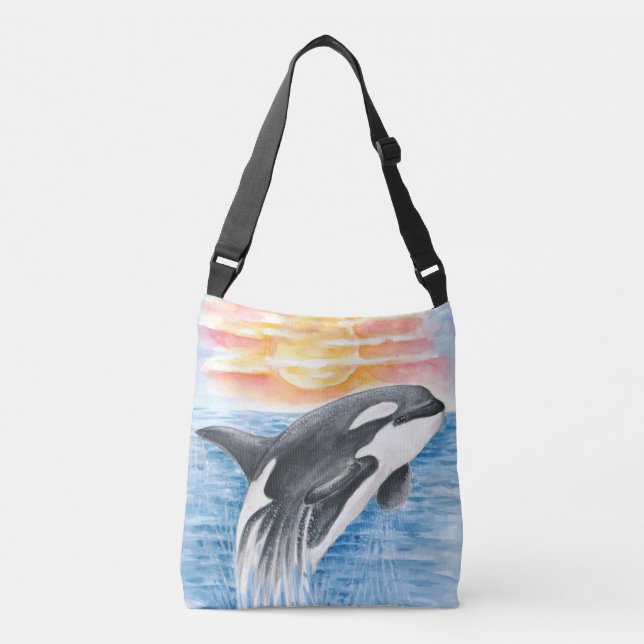 Sac Ajustable Breaching Orca Whale  Sunset Watercolor (Devant)