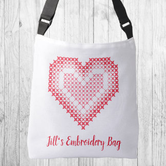 Sac Ajustable Broderie Cardiaque Croix Rouge Fourre-tout