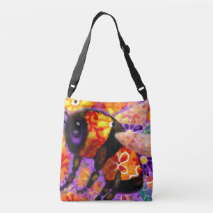 Sac Ajustable Bumble Whimsical Bee Art Abstrait Floral Orange