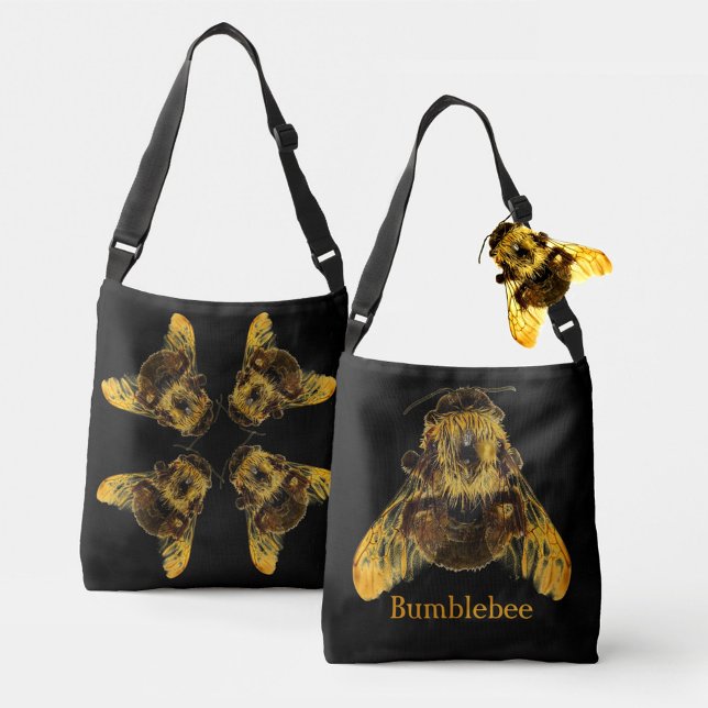 Sac Ajustable Bumblebees jaunes Abeilles photographiques Noir (Créateur téléchargé)