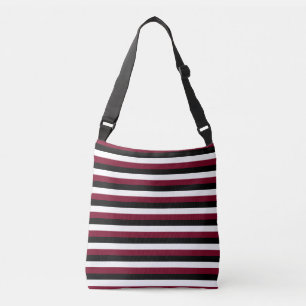 Sac Ajustable Burgundy Noir Rouge Blanc rayures