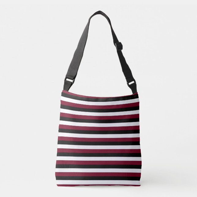 Sac Ajustable Burgundy Noir Rouge Blanc rayures (Devant)