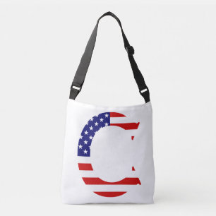 Sac Ajustable C Monogramme superposé sur le drapeau américain cb