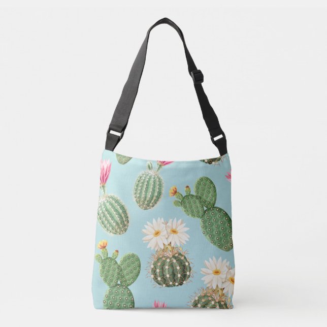 Sac Ajustable Cactus, fleurs roses : décor clair (Devant)