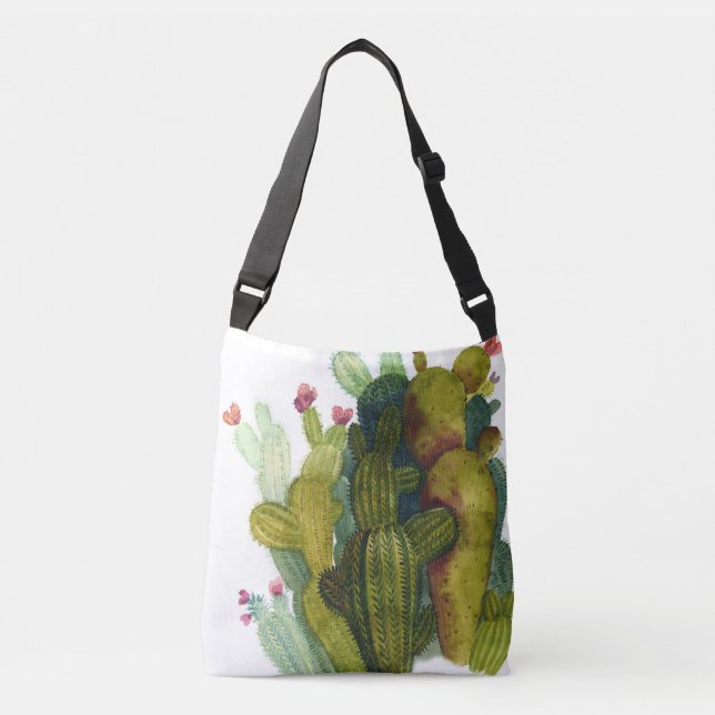 Sac Ajustable Cactus, succulents : aquarelle vintage. (Devant)