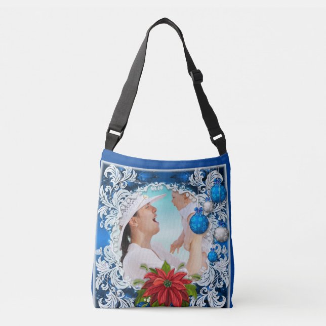Sac Ajustable Cadre photo de Noël bleu (Devant)
