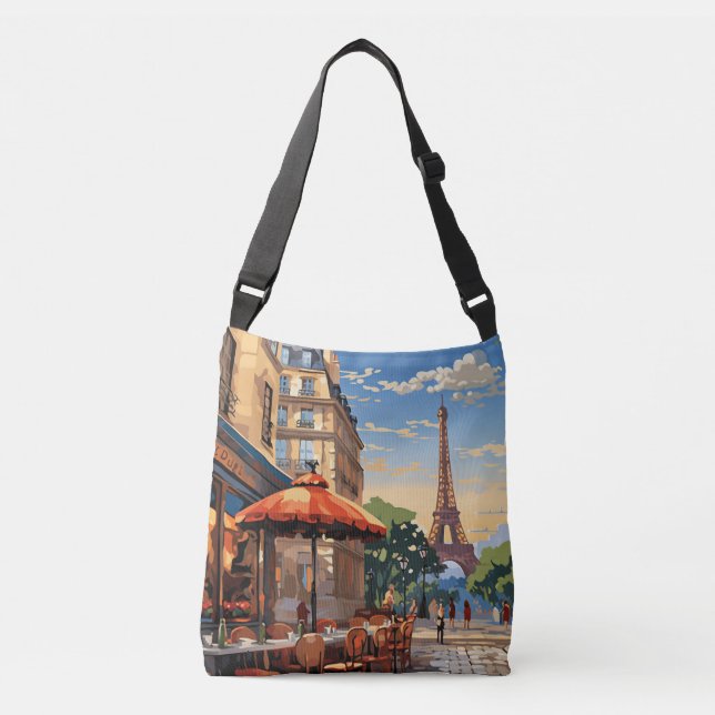 Sac Ajustable Café français coloré Eifel Tower Paris France (Devant)