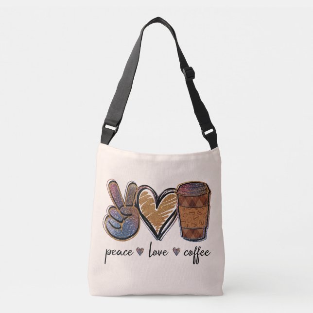 Sac Ajustable Café Peace Love (Devant)