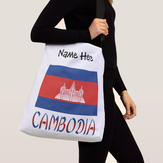 Sac Ajustable Cambodge Drapeau Cambodgien Nom Personnalisé  (De près)