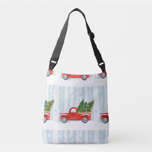 Sac Ajustable Camion pick-up rouge de Noël sur une route de