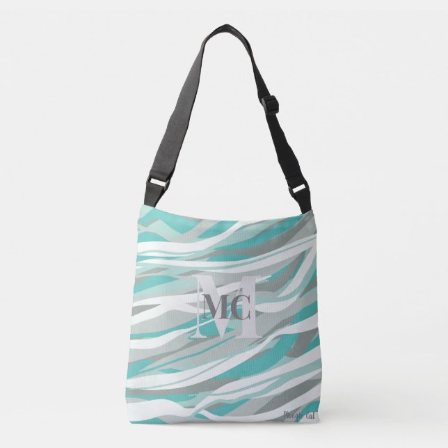 Sac Ajustable Camouflage numérique Turquoise Grey à la mode (Devant)