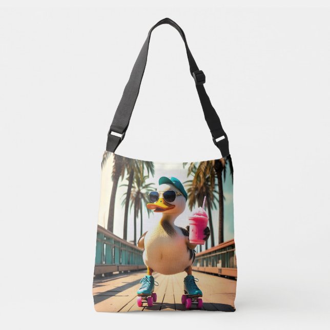 Sac Ajustable Canard à roulettes drôle d'été rétro  (Devant)