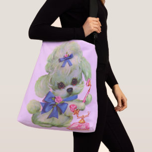Sac Ajustable caniche mignon avec téléphone rose