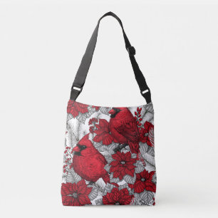 Sac Ajustable Cardinaux et poinsettia en rouge et blanc