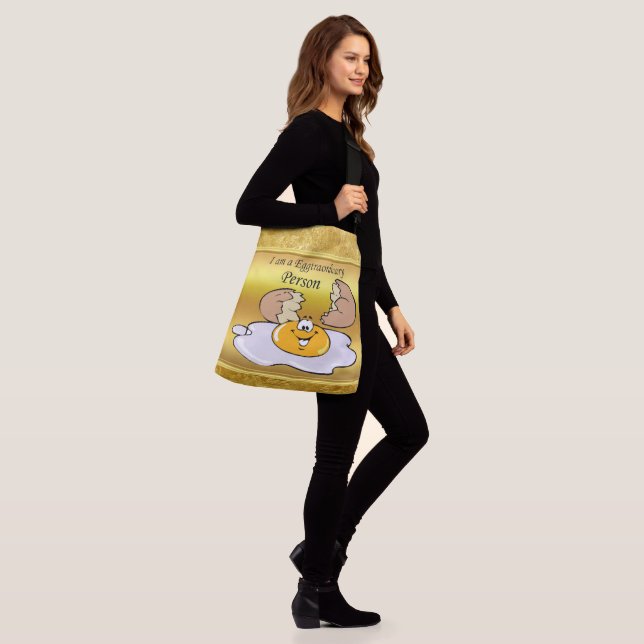 Sac Ajustable caricature personnage oeuf frit avec grand sourire (Sur le modèle)