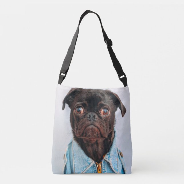 Sac Ajustable Carlin en Denim Jackey Cute Adorable Chien Chien C (Dos)