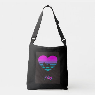 Sac Ajustable Carlin Vaporwave Heart Carlin Amoureux des chiens