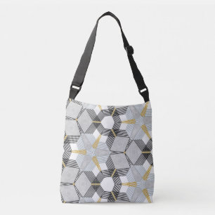Sac Ajustable Carré hexagone coloré : kaléidoscope géométrique.