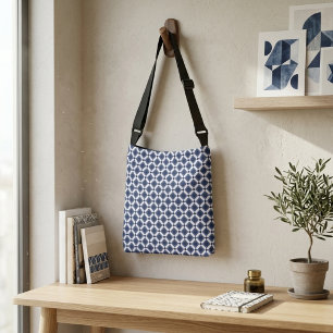 Sac Ajustable Carreau étoile géométrique marocain bleu moderne