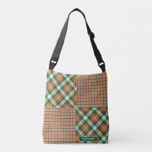 Sac Ajustable Carreaux et motif à carreaux moderne vert orange