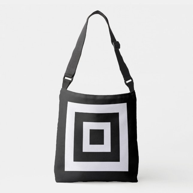 Sac Ajustable Carrés Abstraits sur Noir & Blanc (Devant)