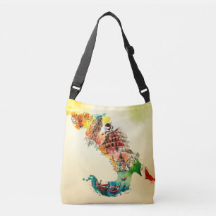 Sac Ajustable Carte de l'Italie Vintage Couleur d'eau pour les v