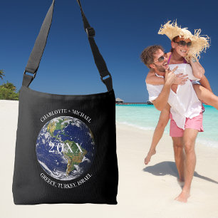 Sac Ajustable Carte du monde noir toponymique croisières noms an