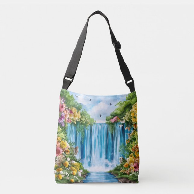 Sac Ajustable Cascade peinte à l'aquarelle (Devant)