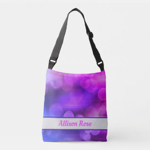 Sac Ajustable Cercles Abstraits roses et violets Motif Crossbody