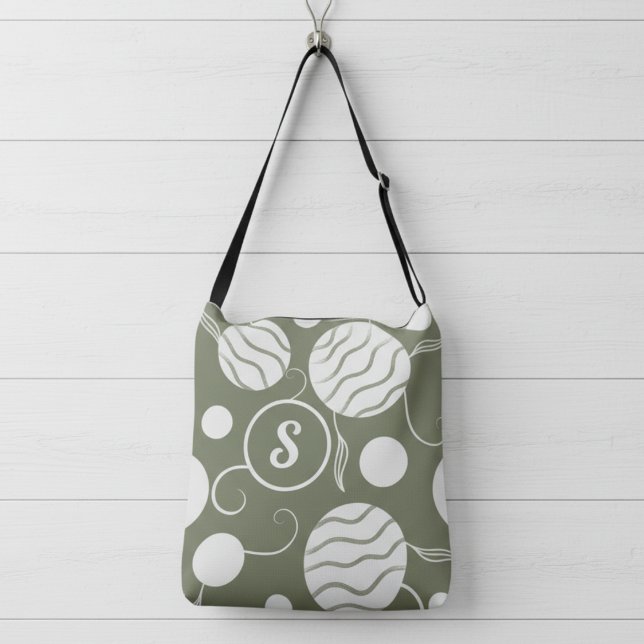 Sac Ajustable Cercles de crème Monogramme (Custom letter, graphic flair, and zip-top ease.)