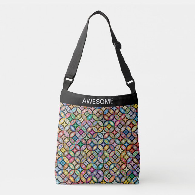 Sac Ajustable Cercles multicolores géniaux & calligraphie (Devant)