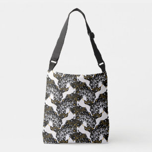 Sac Ajustable Cerf floral de Noël doré en fleurs