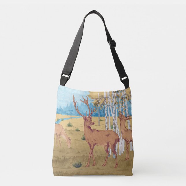 Sac Ajustable Cerfs en forêt Animal Vintage (Devant)