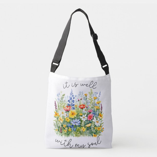 Sac Ajustable C'est bien avec mon âme fleur sauvage chrétien (Devant)