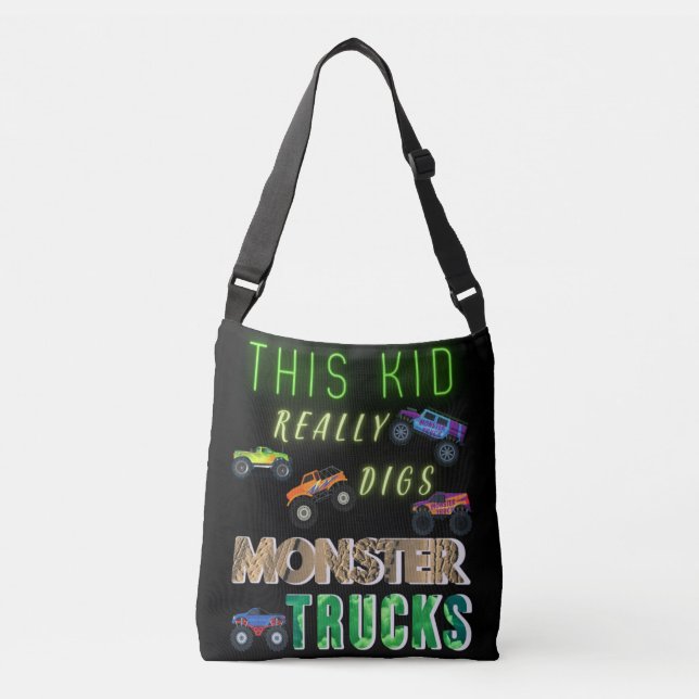 Sac Ajustable Cet Enfant A Vraiment Digéré Des Camions Monster (Devant)