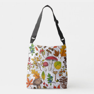 Sac Ajustable Champignons d'automne, feuilles, noix et baies sur