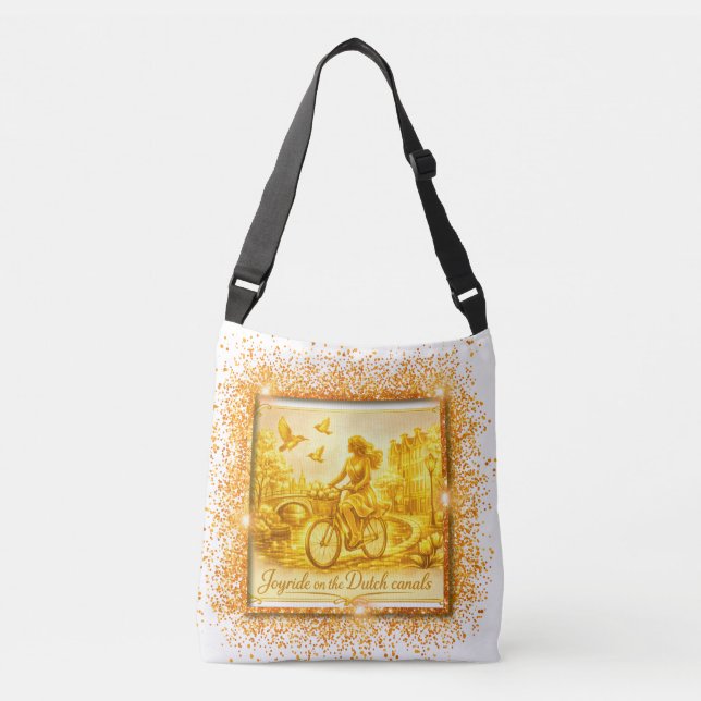 Sac Ajustable Charme des ponts arqués d'Amsterdam en or (Devant)