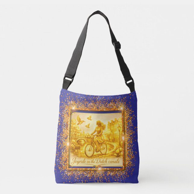 Sac Ajustable Charme des ponts arqués d'Amsterdam en or (Devant)
