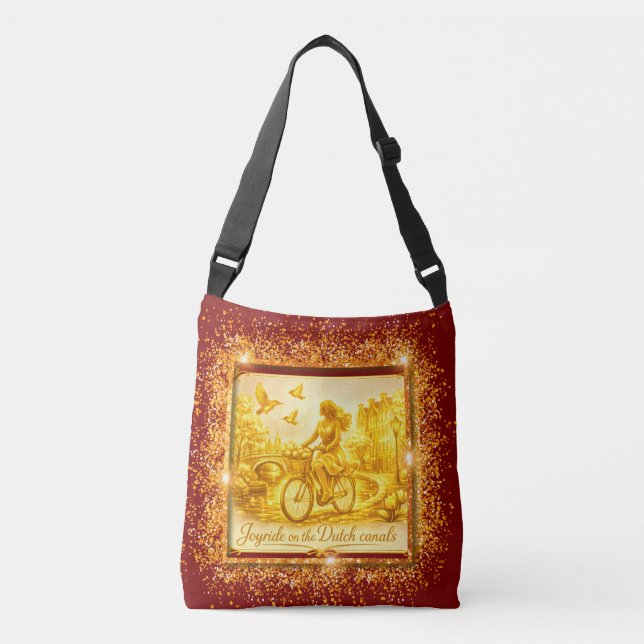 Sac Ajustable Charme des ponts arqués d'Amsterdam en or (Devant)