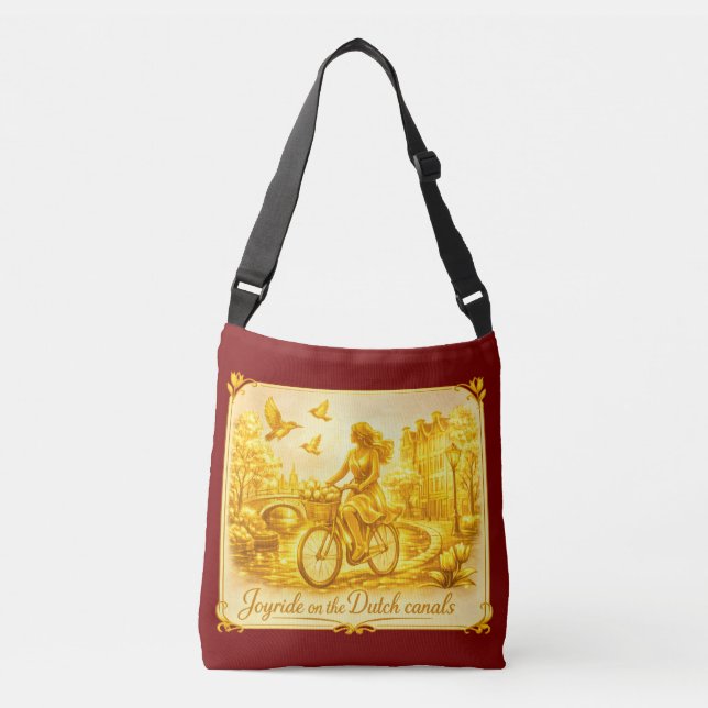 Sac Ajustable Charme des ponts arqués d'Amsterdam en or (Devant)