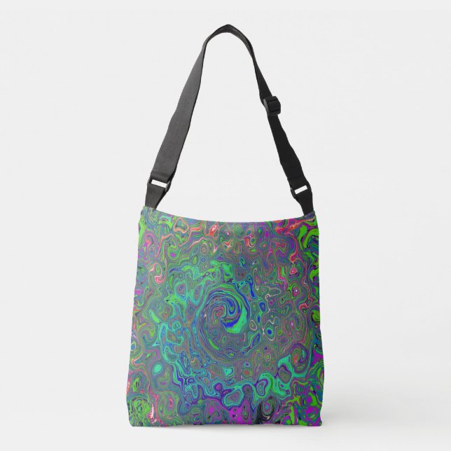 Sac Ajustable Chartreuse et bleu rétro liquide tourbillonnant ps (Devant)