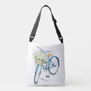 Sac Ajustable chat blanc dans les marguerites sur la bicyclette