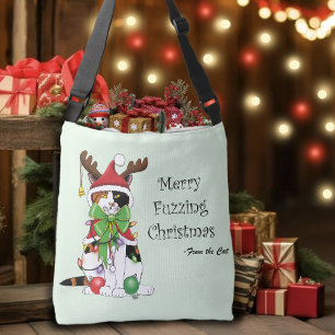 Sac Ajustable Chat Calico de Noël amusant